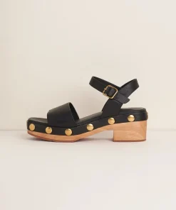 New Allie In Black Stud Women Clogs