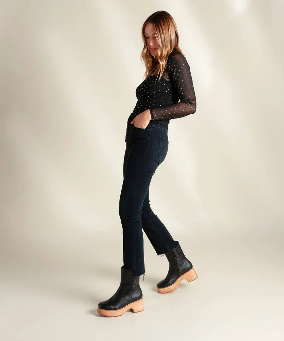 Outlet Isla In Black Tejus Women Clogs
