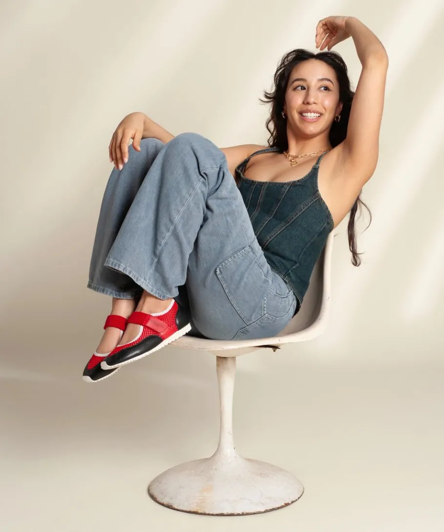 New Mable In Begonia Black Women Sneakers